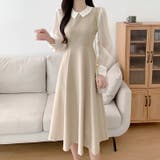 ベージュ | 【17580】バイカラーロングワンピース	 | SneepDip