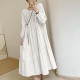 ホワイト | 【17586】ティアードロングワンピース	 | SneepDip