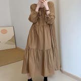 ベージュ | 【17586】ティアードロングワンピース	 | SneepDip