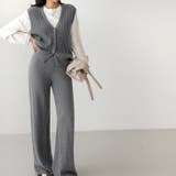 グレー | 【17594】ニットベスト＆パンツSET	 | SneepDip