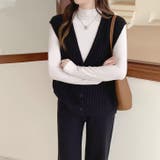 ブラック | 【17594】ニットベスト＆パンツSET	 | SneepDip