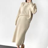 アイボリー | 【17604】ニットトップス＆スカート	 | SneepDip