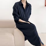 ネイビー | 【17609】ロングシャツワンピース	 | SneepDip