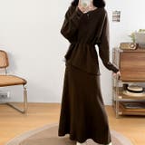 ブラウン | 【17617】アンバランスニットセットアップ	 | SneepDip