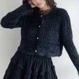 ブラック | 【17619】パールボタンシャギーカーディガン	 | SneepDip