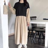 【17623】バイカラードッキングワンピース	 | SneepDip | 詳細画像2 