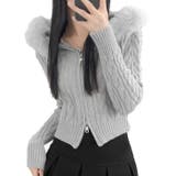 グレー | 【17625】ケーブルニットフーディー	 | SneepDip