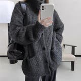 ダークグレー | 【17626】ルーズフィットボタンカーディガン	 | SneepDip