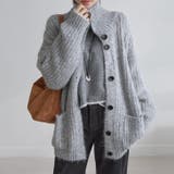 【17626】ルーズフィットボタンカーディガン	 | SneepDip | 詳細画像3 