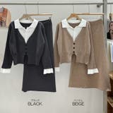 【17631】ドッキングニットデザインカーデ&スカート | SneepDip | 詳細画像11