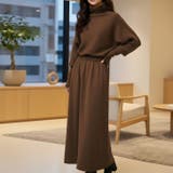 ブラウン | 【17633】ニット＆ロングスカートSET	 | SneepDip