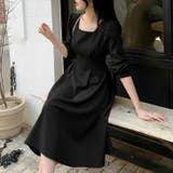 ブラック | 【17634】バックリボンきれいめワンピース	 | SneepDip