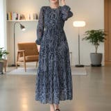 ネイビー | 【17636】モダンペイズリーロングワンピース	 | SneepDip