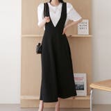 ブラック | 【17639】Vネックジャンパースカート	 | SneepDip