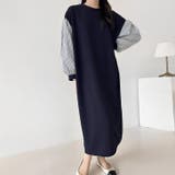 【17647】スリーブ切り替えワンピース	 | SneepDip | 詳細画像3 