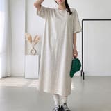 ベージュ | 【17661】こなれコットンTシャツワンピース | SneepDip