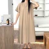 ベージュ | 【17665】大人ニュアンスTシャツワンピース	 | SneepDip