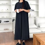 ブラック | 【17665】大人ニュアンスTシャツワンピース	 | SneepDip