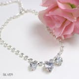 シルバー | 【7131】ハートビジューキラキラネックレス(ペット用)	 | SneepDip