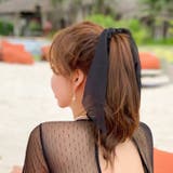 ブラック | 【7165】シフォンスカーフヘアゴム	 | SneepDip