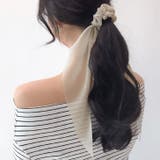 ベージュ | 【7165】シフォンスカーフヘアゴム	 | SneepDip