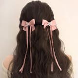 ピンク | 【7178】2個SET星リボンヘアクリップ 	 | SneepDip
