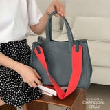 チャコールグレー | 【7229】バイカラーショルダーバッグ	 | SneepDip