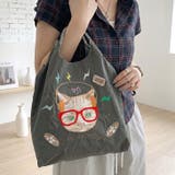 グレー | 【7246】CAT刺繍エコバッグ	 | SneepDip