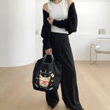 ブラック | 【7246】CAT刺繍エコバッグ	 | SneepDip