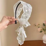 ホワイト | 【7282】ワイドレースカチューシャ	 | SneepDip