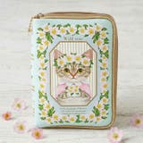 グリーン | 【7311】猫とお花のブック型ポーチ	 | SneepDip