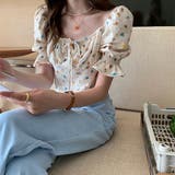 【赤字覚悟!処分セール】トップスブラウスパフスリーブスクエアネック花柄オシャレ | 17kg | 詳細画像21