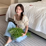 【赤字覚悟!処分セール】トップスブラウスパフスリーブスクエアネック花柄オシャレ | 17kg | 詳細画像30