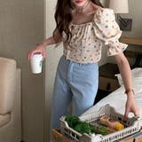 【赤字覚悟!処分セール】トップスブラウスパフスリーブスクエアネック花柄オシャレ | 17kg | 詳細画像33