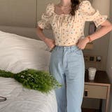【赤字覚悟!処分セール】トップスブラウスパフスリーブスクエアネック花柄オシャレ | 17kg | 詳細画像5