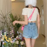 【赤字覚悟！処分セール】デニムショートパンツAラインハイウエスト | 17kg | 詳細画像13 