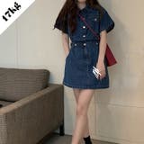 リラックスコーデを演出！デニムミニワンピースショートウエストマークカジュアル | 17kg | 詳細画像1 