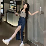 デニムロングスカートタイトジーンズスカートデザインハイウエスト不規則 | 17kg | 詳細画像11 