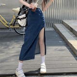 デニムロングスカートタイトジーンズスカートデザインハイウエスト不規則 | 17kg | 詳細画像15 