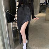 デニムロングスカートタイトジーンズスカートデザインハイウエスト不規則 | 17kg | 詳細画像19 