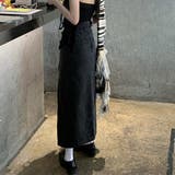 デニムロングスカートタイトジーンズスカートデザインハイウエスト不規則 | 17kg | 詳細画像21 