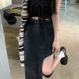 デニムロングスカートタイトジーンズスカートデザインハイウエスト不規則 | 17kg | 詳細画像3 