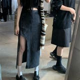 ブラック | デニムロングスカートタイトジーンズスカートデザインハイウエスト不規則 | 17kg