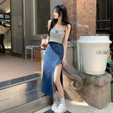 デニムロングスカートタイトジーンズスカートデザインハイウエスト不規則 | 17kg | 詳細画像6 