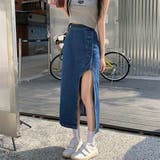 デニムロングスカートタイトジーンズスカートデザインハイウエスト不規則 | 17kg | 詳細画像7 