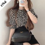 【赤字覚悟！処分セール】トップスＴシャツパフスリーブクルーネック花柄オシャレ | 17kg | 詳細画像1 