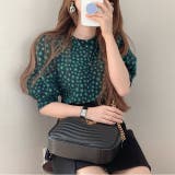 【赤字覚悟！処分セール】トップスＴシャツパフスリーブクルーネック花柄オシャレ | 17kg | 詳細画像4 