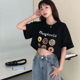 【赤字覚悟！処分セール】トップスＴシャツ短丈半袖カジュアルへそ出しロゴオシャレ | 17kg | 詳細画像17 