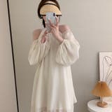 春夏ワンピースひざ丈長袖肩落とし体型カバー着?せ可愛いきれいめオシャレ韓国ファッ… | 17kg | 詳細画像4 