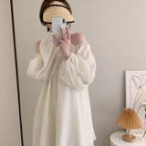 春夏ワンピースひざ丈長袖肩落とし体型カバー着?せ可愛いきれいめオシャレ韓国ファッ… | 17kg | 詳細画像6 